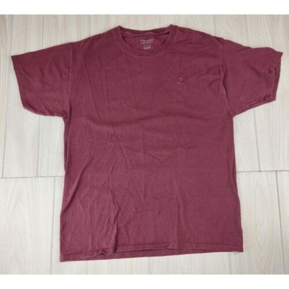 Champion Authentic Athleticwear T-Shirt Mens Large Burgandy Short Sleeve Crew - Picture 1 of 7